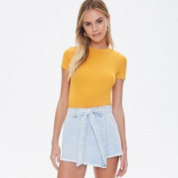 Forever 21 Red Lettuce Edge Crop Top* - Picture 8 of 8